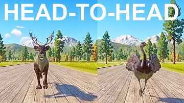 Reindeer vs Greater Rhea A Head to Head Speed Race in Planet Zoo