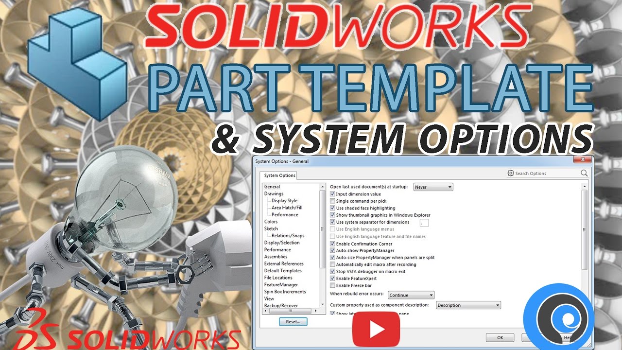 SolidWorks Tutorial Indonesia #053 (Eng Sub) - SolidWorks Part Template ...