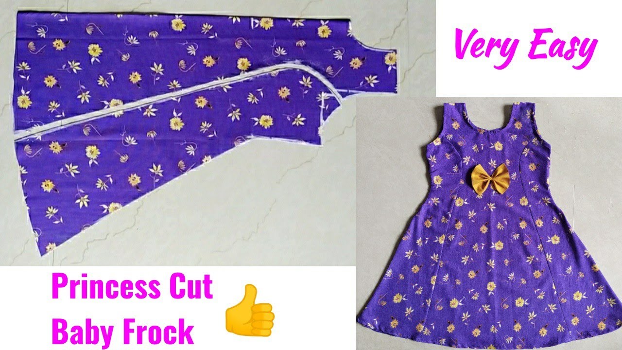 Beautiful baby frock for 1-2 year baby girl | Cutting and Stitching easy baby  frock - YouTube