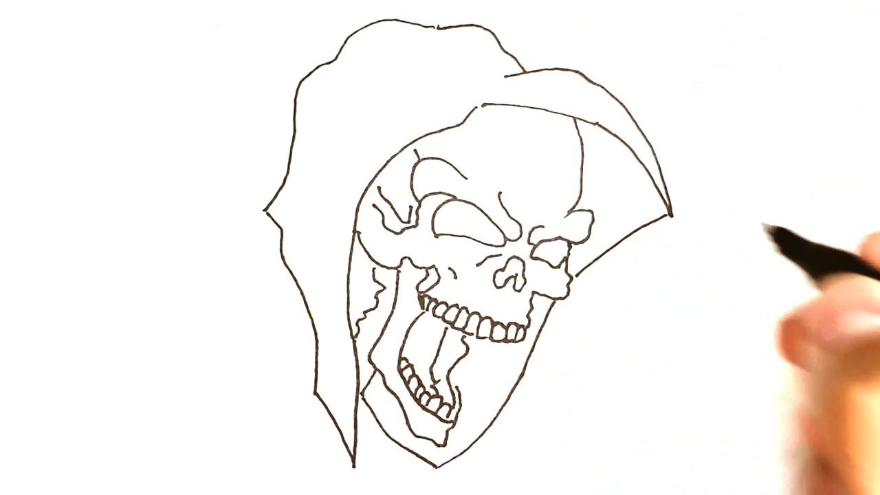 how to draw a evil skull