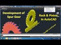 Making of  gear 3d in autocad complete training with rack and pinion best for mechanical engineers