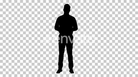 Silhouette businessman walking, Alpha Channel | Stock Footage - Videohive