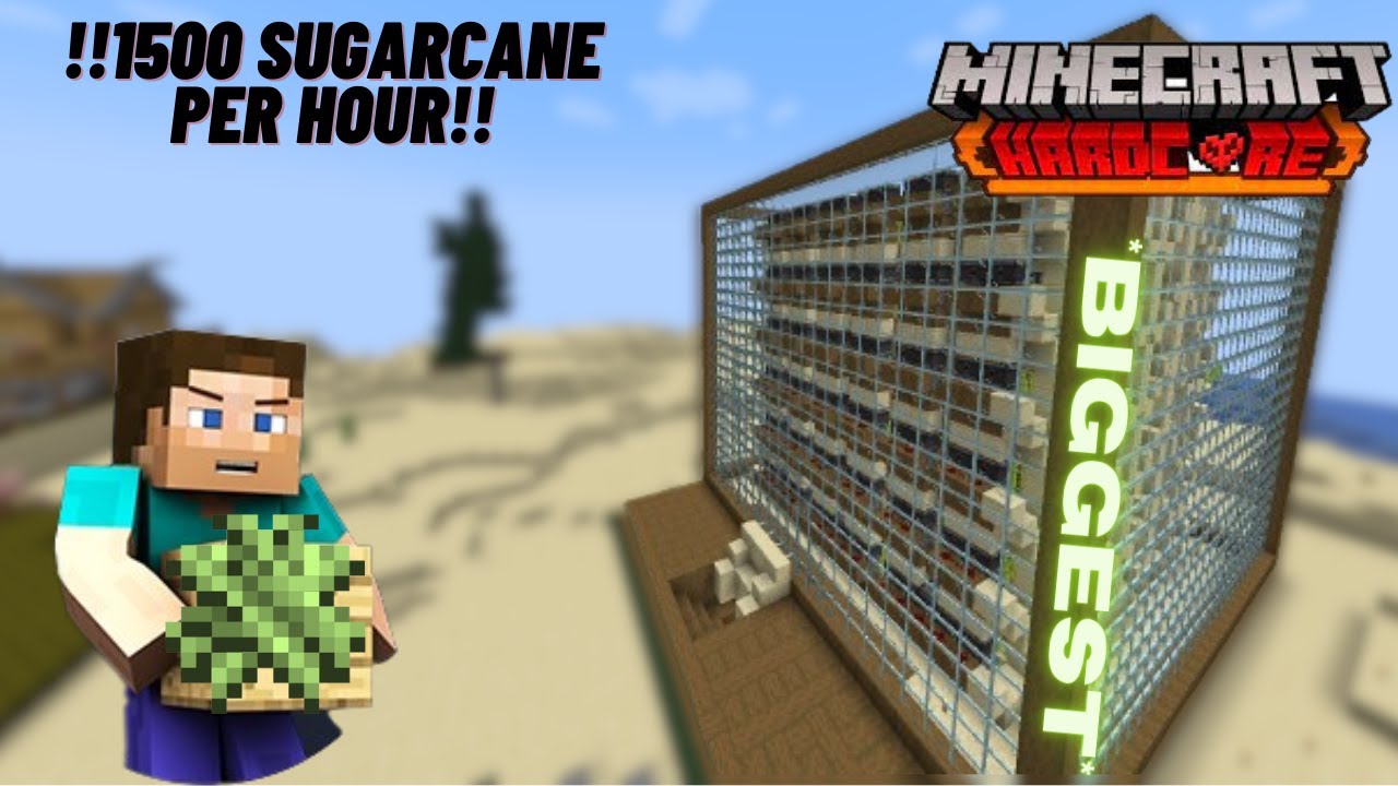 Biggest & Epic Sugarcane Farm In Minecraft Hardcore