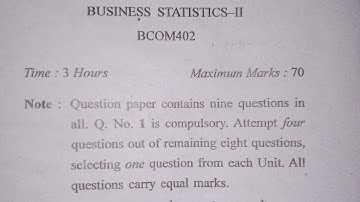 Business Statistics | Old question paper | bcom | MBA | BBA | MCOM