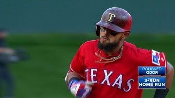 CLE@TEX: Odor drills a three-run shot to right-center