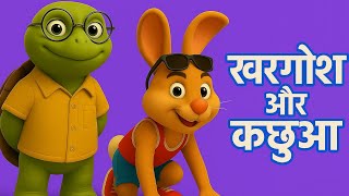 कछुआ और खरगोश 🐢🐇 | बच्चों की नैतिक कहानी | Animated Story in Hindi