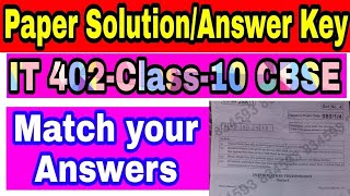 IT 402 Answer Key- Class-10th 100% Correct - 25th Nov - IT Solution