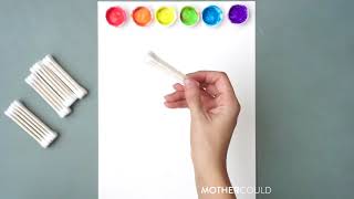 Q TIP SHAPE STAMP PAINTING | CRAFTS FOR KIDS
