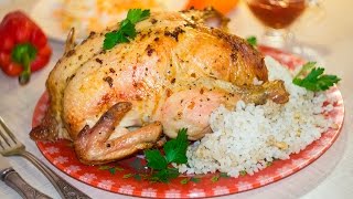 Курица фаршированная рисом в духовке Курица фаршированная рисом в духовке