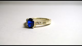 Женское кольцо с синтетическим сапфиром\ring with synthetic sapphire(, 2016-02-03T19:30:00.000Z)