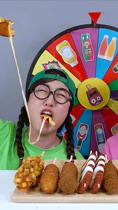 Korean Corn Dog Cheese Hot Dog Mukbang 치즈 핫도그 🌭💔