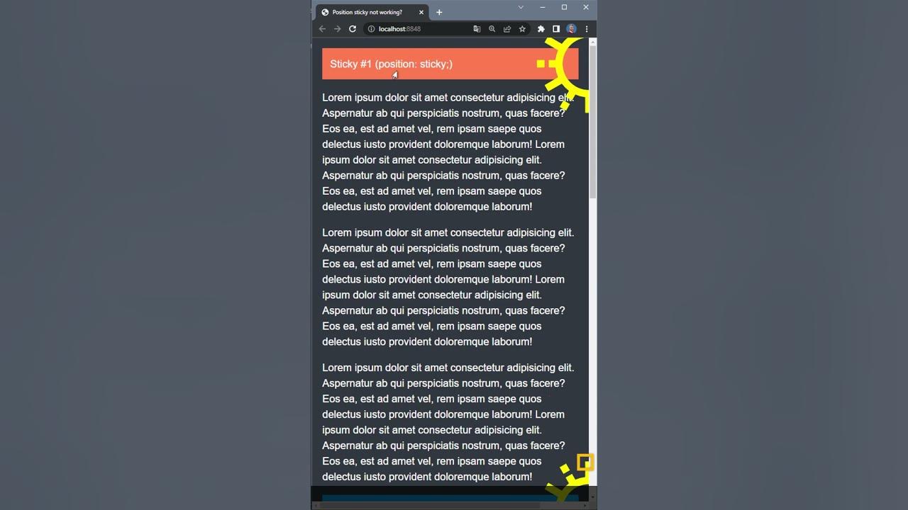 Position Sticky Not Working ? #Shorts - Youtube