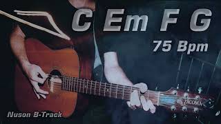C Major Backing Track Acoustic Guitar + Cajon | Pop Style #17