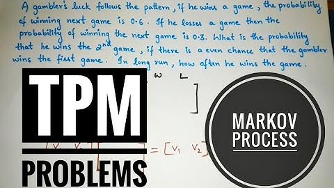 Markov process using transitional probability matrix(tpm) | Long run | Part-6 | Mathspedia |