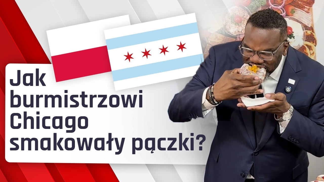 Burmistrz Chicago je pączki w polskich delikatesach w Chciago