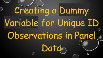 Creating a Dummy Variable for Unique ID Observations in Panel Data