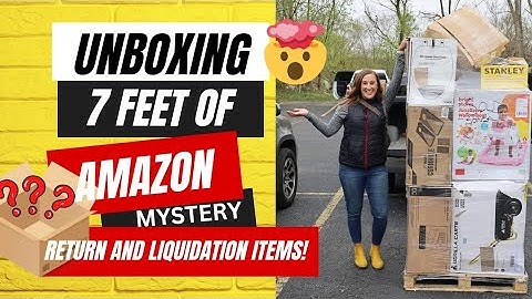 What I found Unboxing a Huge 7ft Pallet Full of Amazon Return Items! Pallet Unboxing Amazon Returns