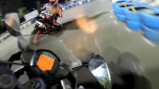KTM RC390s Battle it out at a Gokarting Track| GoPro | Racetrack is safer & faster