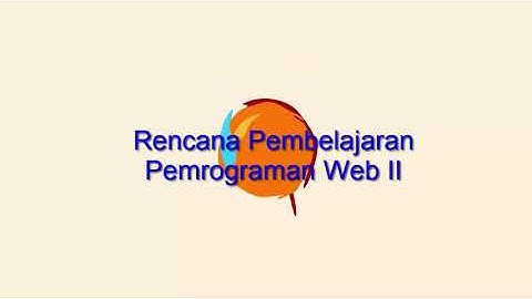 RPS Pemrograman Web II | Semester Ganjil 2020-2021