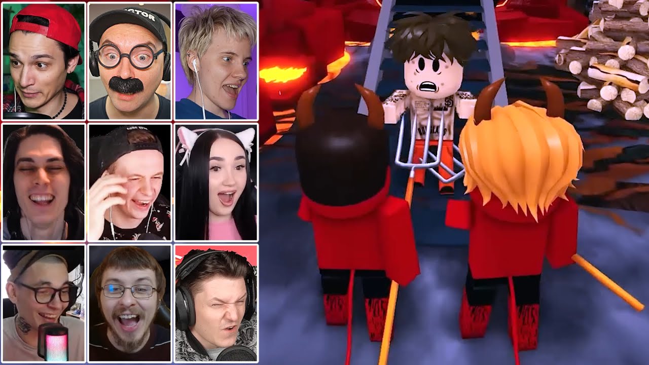 Реакция Ютуберов на Глупый Парень Попал в АД (Роблокс) | Крутой Папа