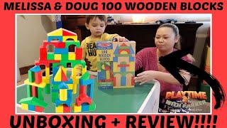 Melissa & Doug Classic Toy 100 Wooden Blocks Unboxing + REVIEW!!! | Playtime With Parker