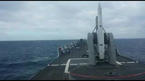 Warship missile launch