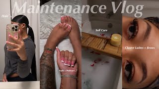 Maintenance Vlog| Hair, Nails, DIY Lashes, Brows, Self Care & MORE FT. ULA HAIR