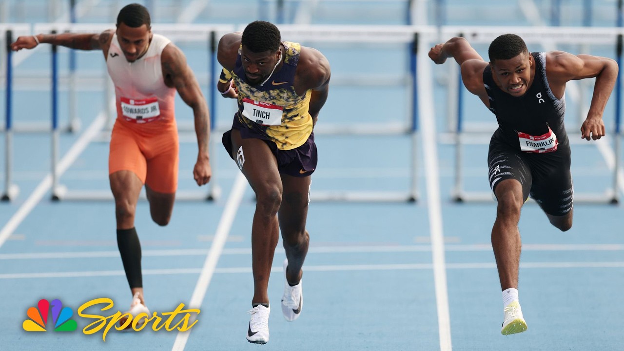 PHOTO FINISH: Cordell Tinch steals 110m hurdles title from Bradley Franklin at the line | NBC Sports