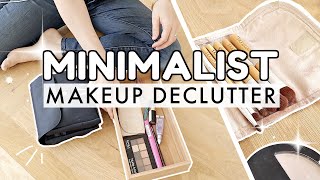 *SUPER  RELAXING* MINIMALIST MAKEUP DECLUTTER | MAKEUP DECLUTTER WITH ME 2020 (MINIMALISM)