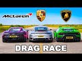 McLaren Artura v Lambo Perf v Porsche 911 Turbo: DRAG RACE