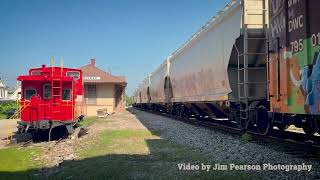 CSX Local eastbound past the old L&N Depot at Hawesville, Ky on the CSX Texas Line.