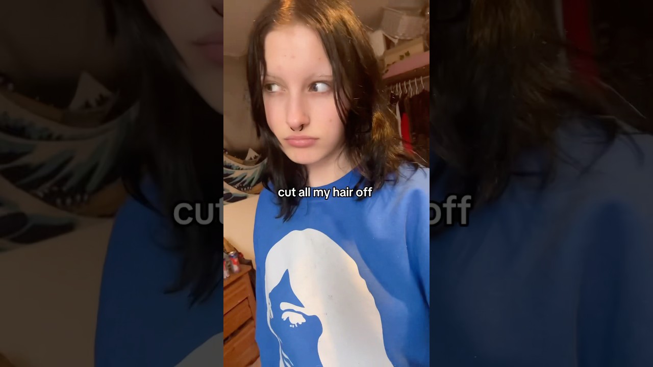 i cut ALL of my hair off.  #makeup #makeuptutorial #mua #makeupshorts #shorts #grwm #alternative