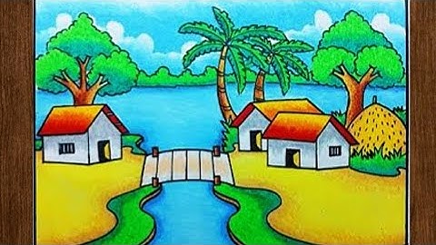 VẼ TRANH PHONG CẢNH QUÊ HƯƠNG ĐƠN GIẢN|Trần Hà