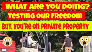 🔵🔴What are you doing Testing our freedom! But, this is private property 1st amendment audit🔴🔵