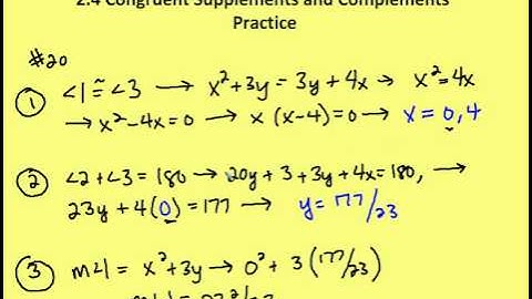 2.4 Congruent Supplements and Complements (Practice)