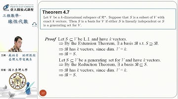[線性代數] 第 6-4 單元: Basis and Dimension 2/2