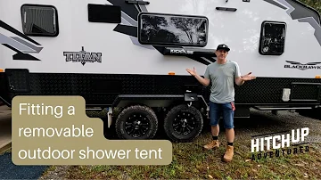 Fitting a kickass shower tent to a caravan that is removable