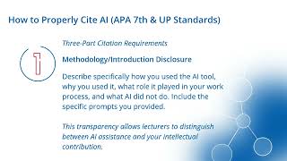 Plagiarism and AI (How to Properly Cite AI - APA 7th & UP Standards)