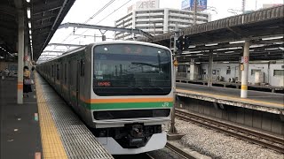 E231系U67編成が回送電車として赤羽を通過するシーン(2020.6.7)
