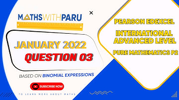 Pearson Edexcel | International Advanced Level | Pure Maths P2 | Q3 | Jan 