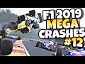 F1 2019 MEGA CRASHES #12