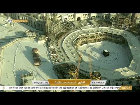 قناة القرآن الكريم سورة محمد للقارئ الشيخ أحمد محمد سلامة