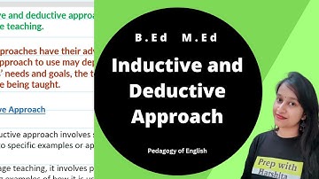 Inductive and Deductive Approach | Pedagogy of English