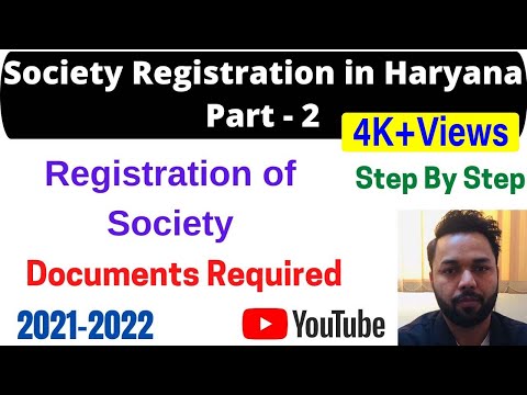 Society registration process in Haryana | Registration of society