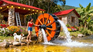 TIMELAPSE - A Girl Alone in the Forest: Building Hydroelectric Power with Water Turbines