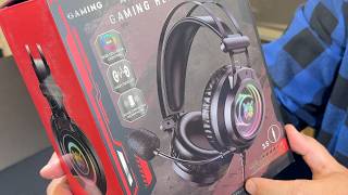 Gaming Headset with Mic, Detachable Cat Ears, Abyssal Mirror RGB Light, 50 MM Drivers Surround Sound