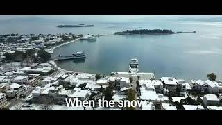Eretria, Greece Cinematic Video When The Snow Touches The Sea.