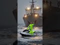 I arrive on a jet ski waving hi...#ocean #ship #wabe #shorts