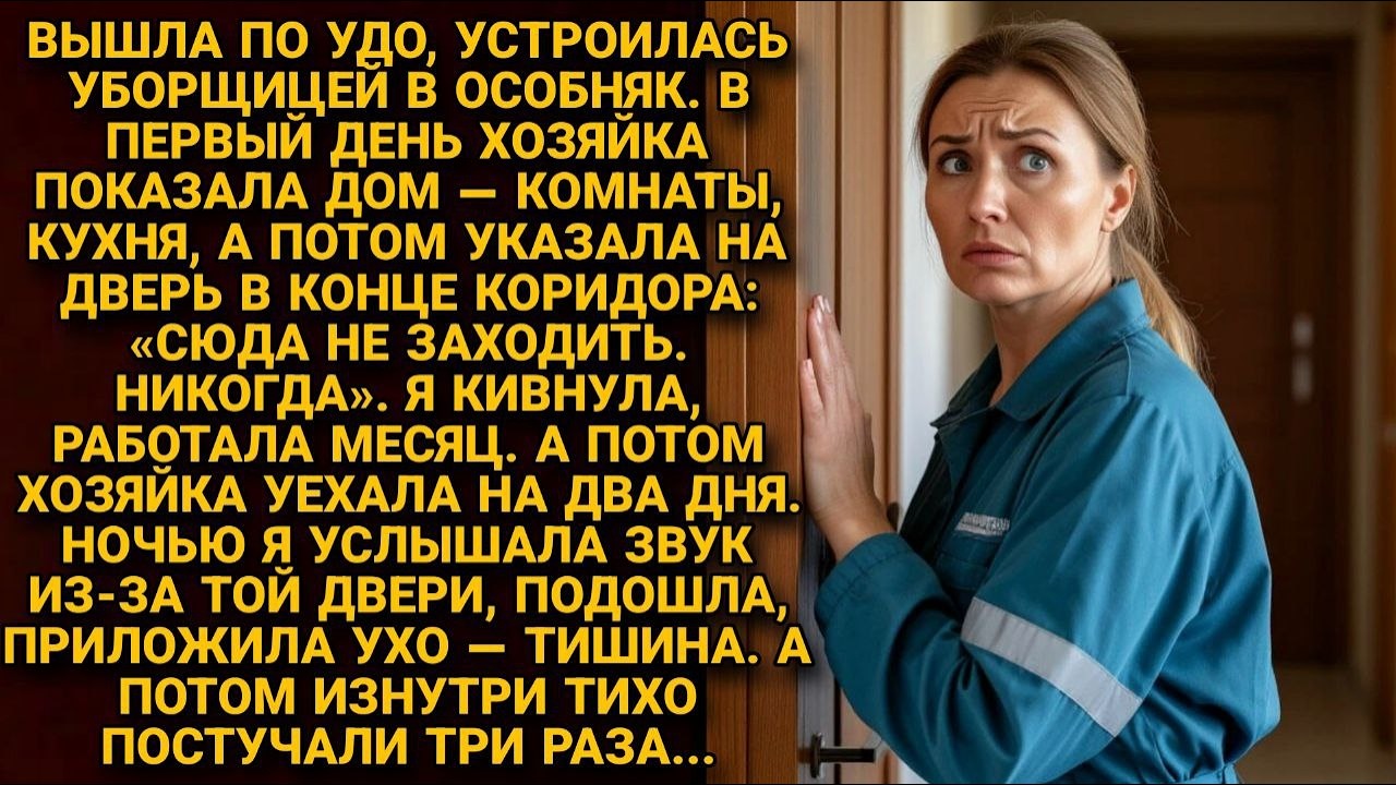 Три стука из-за запертой двери. Она не должна была слышать. Но узнала больше, чем хотела...