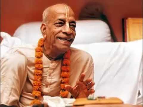 Prabhupada chanting japa with group with some mystic background Music